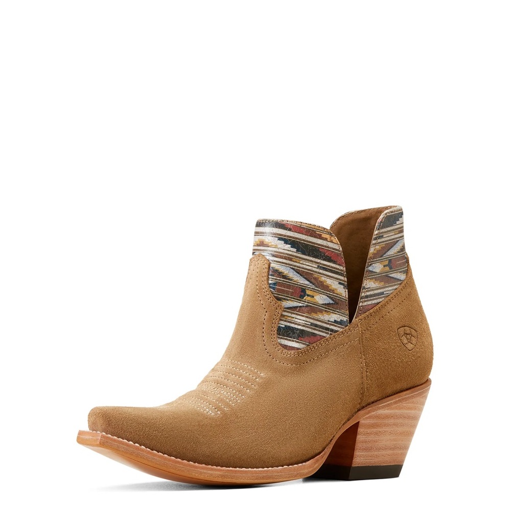 Ariat Hazel Chicago Tan Ankle Booties with Western Style
